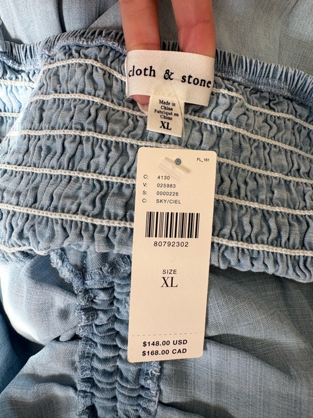 NWT Anthropologie Cloth & Stone Light Blue Chambray Maxi Dress - Picture 7 of 7